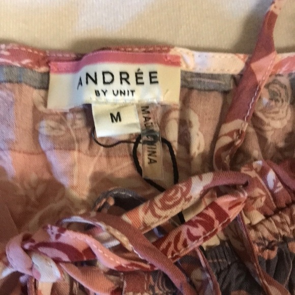 Andrée by unit womens M long sleeve dress floral multicolor lined skirt boho - Picture 9 of 14